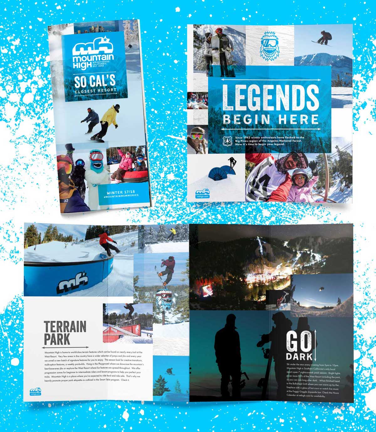 ski resort brochure and map designs